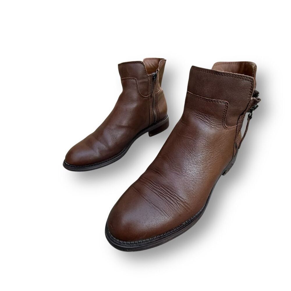 Franco Sarto Women's Brown Leather Ankle Booties Size 8 Casual - Picture 10 of 16